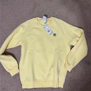Adidas Men's Light Yellow Crewneck Sweater